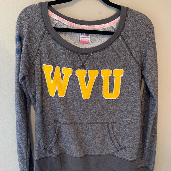 PINK Victoria's Secret Tops - PINK wvu crew neck 💙💛